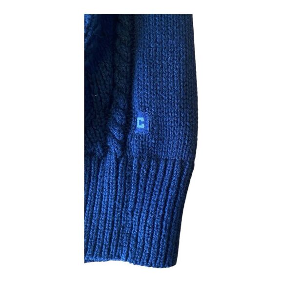 CHAPS RALPH LAUREN Men’s Size Large Sweater Shirt Cable Navy Blue Mock Neck - Picture 4 of 11